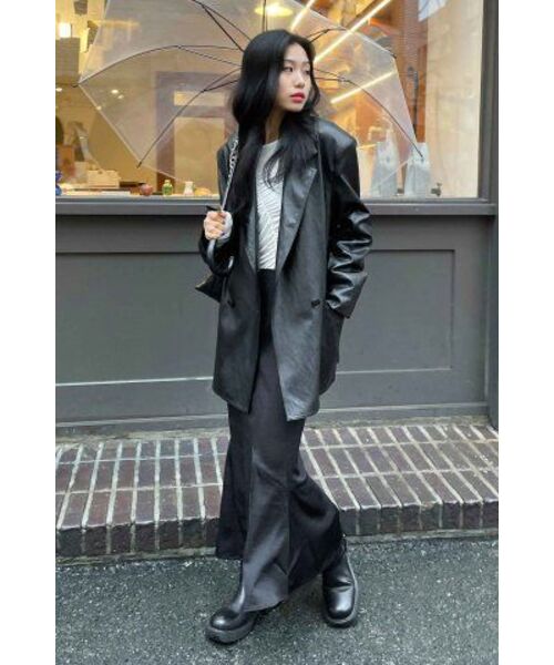 LEFTSEOUL（レフトソウル）の「シンセティックレザーオーバーサイズジャケット[ブラック]（ライダースジャケット・レディース・その他・FREE）」の17枚目の写真