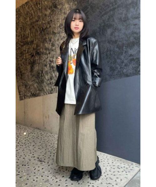 LEFTSEOUL（レフトソウル）の「シンセティックレザーオーバーサイズジャケット[ブラック]（ライダースジャケット・レディース・その他・FREE）」の18枚目の写真