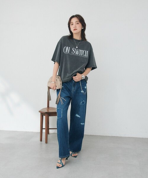 RIVE DROITE(リヴドロワ)の「【A・MONN】ON SWITCH tee(Tシャツ/カットソー・レディース・チャコールグレー・FREE)」の2枚目の写真