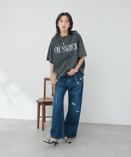 RIVE DROITE(リヴドロワ)の「【A・MONN】ON SWITCH tee(Tシャツ/カットソー・レディース・チャコールグレー・FREE)」の3枚目の写真