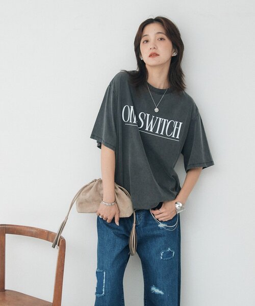 RIVE DROITE(リヴドロワ)の「【A・MONN】ON SWITCH tee(Tシャツ/カットソー・レディース・チャコールグレー・FREE)」の6枚目の写真