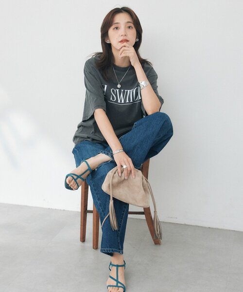 RIVE DROITE(リヴドロワ)の「【A・MONN】ON SWITCH tee(Tシャツ/カットソー・レディース・チャコールグレー・FREE)」の9枚目の写真
