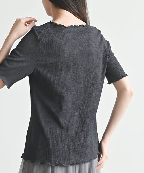 rps(アールピーエス)の「カット楊柳メローT(Tシャツ/カットソー・レディース・ブラック/ブラウン/チャコールグレー/アイボリー・フリー)」の22枚目の写真