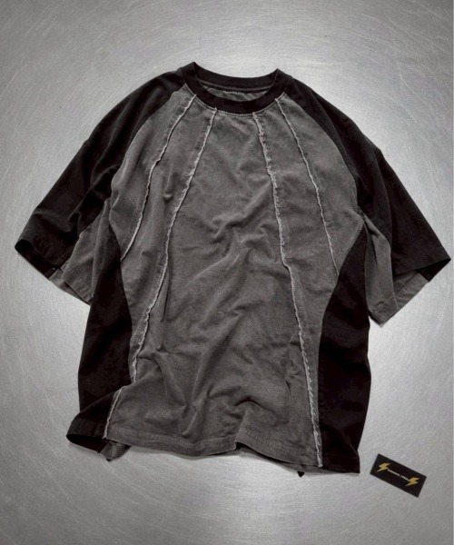 KAMINARI_TOKIO(カミナリトキオ)の「ヴィンテージ切替リメイク風Tシャツ(Tシャツ/カットソー・レディース・ブラック/ブラウン・FREE)」の14枚目の写真