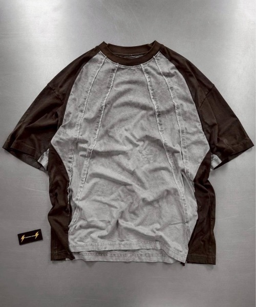 KAMINARI_TOKIO(カミナリトキオ)の「ヴィンテージ切替リメイク風Tシャツ(Tシャツ/カットソー・レディース・ブラック/ブラウン・FREE)」の13枚目の写真