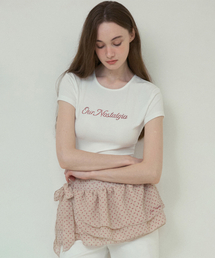 Embo dot shirring skirt_Beige(O25-SK08)