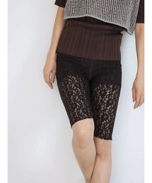 Lace biker pants