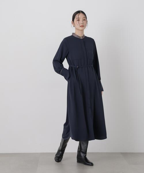 NANO universe(ナノユニバース)の「スタンドバイカラーベルト付きワンピース(ワンピース・レディース・ベージュ/ネイビー・S/M)」の14枚目の写真
