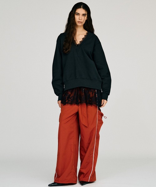 PRANK PROJECT（プランクプロジェクト）の「【2026Autumn Pre-Order】ベルテッドトラックパンツ / Belted Track Pants（その他パンツ・レディース・レッド/ブラック/ベージュ・38/36）」の6枚目の写真