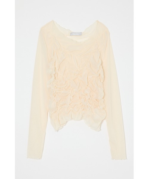 MOUSSY(マウジー)の「【26年AW新作】SHIRRING SHEER L/S Tシャツ(Tシャツ/カットソー・レディース・ブラウン系その他/アイボリー/ピンク・FREE)」の5枚目の写真