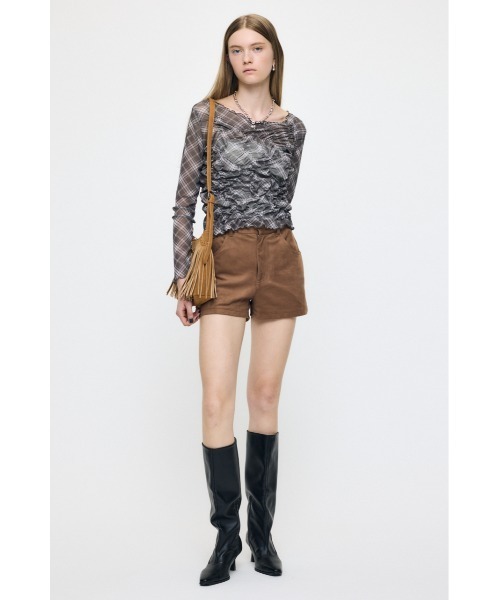 MOUSSY(マウジー)の「【26年AW新作】SHIRRING SHEER L/S Tシャツ(Tシャツ/カットソー・レディース・ブラウン系その他/アイボリー/ピンク・FREE)」の8枚目の写真