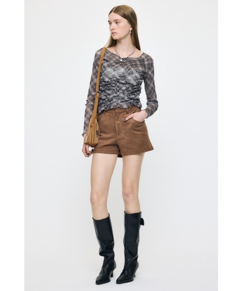 MOUSSY(マウジー)の「【26年AW新作】SHIRRING SHEER L/S Tシャツ(Tシャツ/カットソー・レディース・ブラウン系その他/アイボリー/ピンク・FREE)」の9枚目の写真