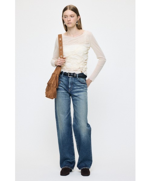 MOUSSY(マウジー)の「【26年AW新作】SHIRRING SHEER L/S Tシャツ(Tシャツ/カットソー・レディース・ブラウン系その他/アイボリー/ピンク・FREE)」の13枚目の写真
