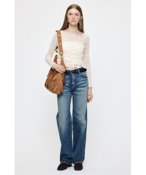MOUSSY(マウジー)の「【26年AW新作】SHIRRING SHEER L/S Tシャツ(Tシャツ/カットソー・レディース・ブラウン系その他/アイボリー/ピンク・FREE)」の14枚目の写真