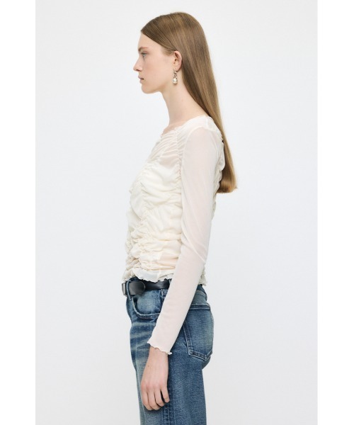 MOUSSY(マウジー)の「【26年AW新作】SHIRRING SHEER L/S Tシャツ(Tシャツ/カットソー・レディース・ブラウン系その他/アイボリー/ピンク・FREE)」の17枚目の写真