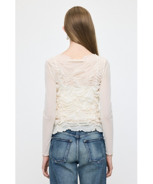 MOUSSY(マウジー)の「【26年AW新作】SHIRRING SHEER L/S Tシャツ(Tシャツ/カットソー・レディース・ブラウン系その他/アイボリー/ピンク・FREE)」の18枚目の写真