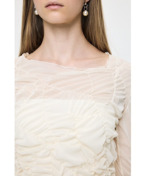 MOUSSY(マウジー)の「【26年AW新作】SHIRRING SHEER L/S Tシャツ(Tシャツ/カットソー・レディース・ブラウン系その他/アイボリー/ピンク・FREE)」の19枚目の写真