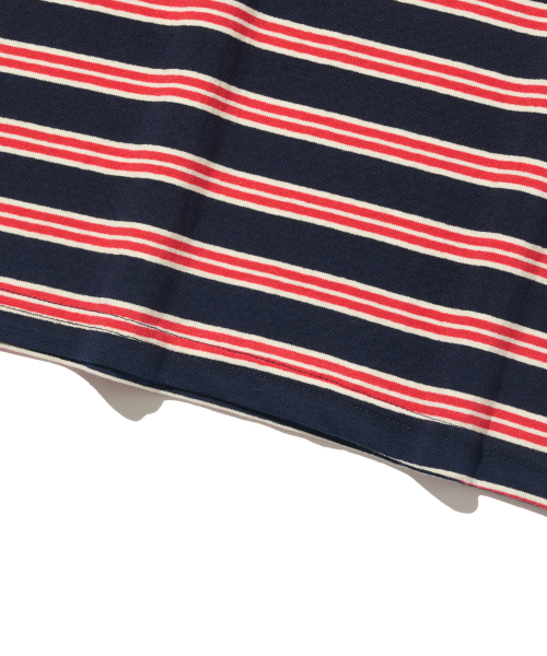 TAILOR STUDIO（テーラースタジオ）の「ミニマルロゴストライプ半袖Tシャツ（ネイビー/レッド）（Tシャツ/カットソー・レディース・その他・FREE）」の5枚目の写真