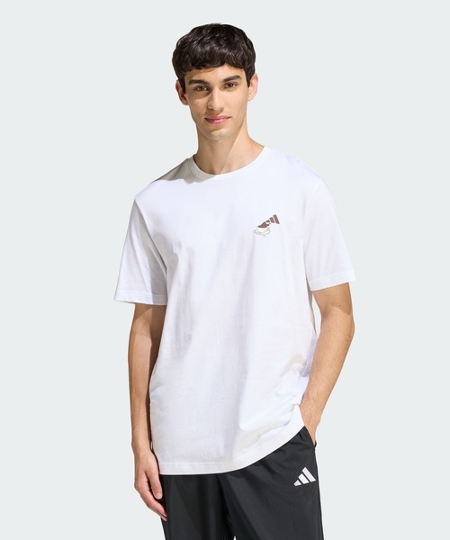adidas(アディダス)の「コーヒー カフェ チーズケーキ グラフィックTシャツ / アディダス adidas(Tシャツ/カットソー・メンズ・ホワイト・XX-LARGE/3XL/LARGE/MEDIUM/SMALL/X-LARGE/X-SMALL)」の1枚目の写真