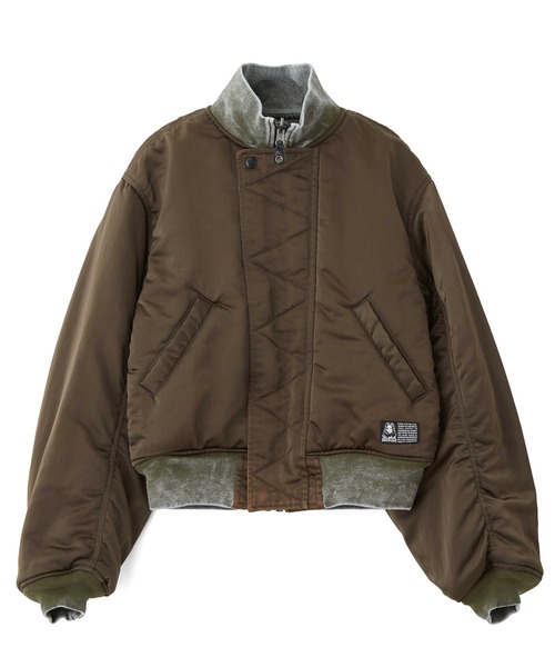 X-girl(エックスガール)の「REVERSIBLE FADED MA-1 JACKET(MA-1・レディース・ブラック/オリーブ・S/M)」の4枚目の写真