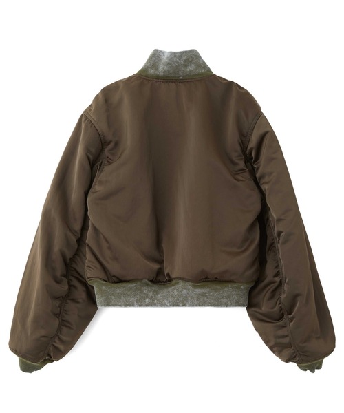 X-girl(エックスガール)の「REVERSIBLE FADED MA-1 JACKET(MA-1・レディース・ブラック/オリーブ・S/M)」の5枚目の写真