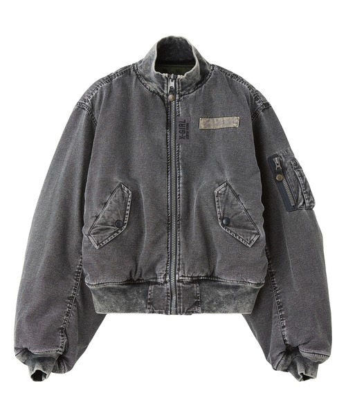 X-girl(エックスガール)の「REVERSIBLE FADED MA-1 JACKET(MA-1・レディース・ブラック/オリーブ・S/M)」の6枚目の写真