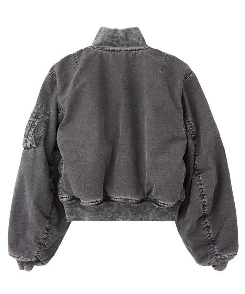 X-girl(エックスガール)の「REVERSIBLE FADED MA-1 JACKET(MA-1・レディース・ブラック/オリーブ・S/M)」の7枚目の写真