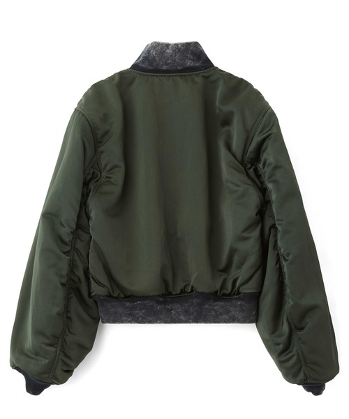 X-girl(エックスガール)の「REVERSIBLE FADED MA-1 JACKET(MA-1・レディース・ブラック/オリーブ・S/M)」の9枚目の写真
