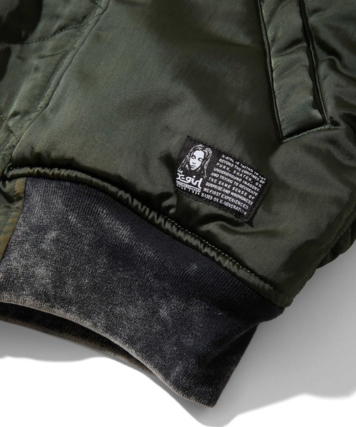 X-girl(エックスガール)の「REVERSIBLE FADED MA-1 JACKET(MA-1・レディース・ブラック/オリーブ・S/M)」の17枚目の写真