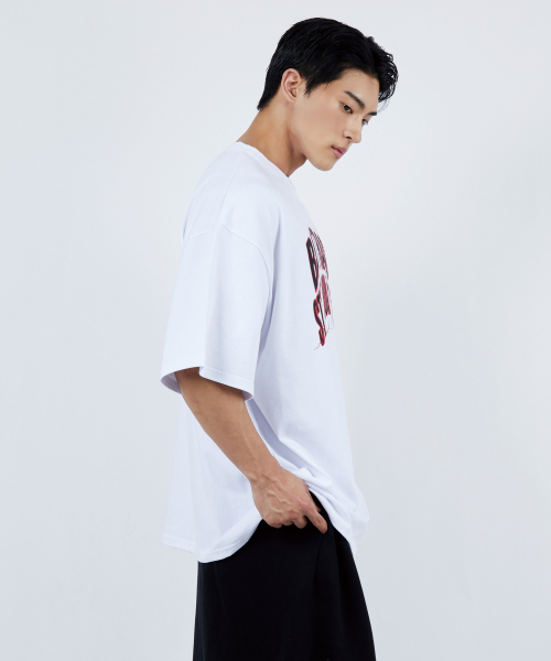 BATTRACT（バトラクト）の「イレトロニックアニウェイ オーバーサイズ 半袖Tシャツ [ホワイト]（Tシャツ/カットソー・メンズ・ホワイト・1/2）」の2枚目の写真