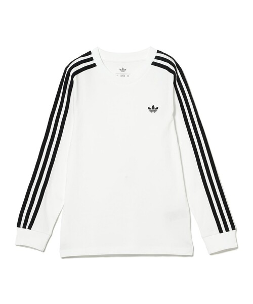 こども ビームス(コドモビームス)の「adidas / 3 STRIPES ロングスリーブ Tシャツ 2026FW(130~150cm)ジュニア ロンT 長袖 スポーティカジュアル 小学生 ギフト プレゼント 通学(Tシャツ/カットソー・キッズ・ホワイト/ブラック・150/140)」の1枚目の写真
