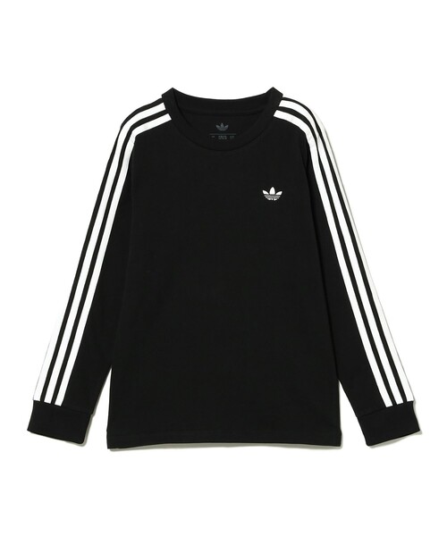 こども ビームス(コドモビームス)の「adidas / 3 STRIPES ロングスリーブ Tシャツ 2026FW(130~150cm)ジュニア ロンT 長袖 スポーティカジュアル 小学生 ギフト プレゼント 通学(Tシャツ/カットソー・キッズ・ホワイト/ブラック・150/140)」の2枚目の写真