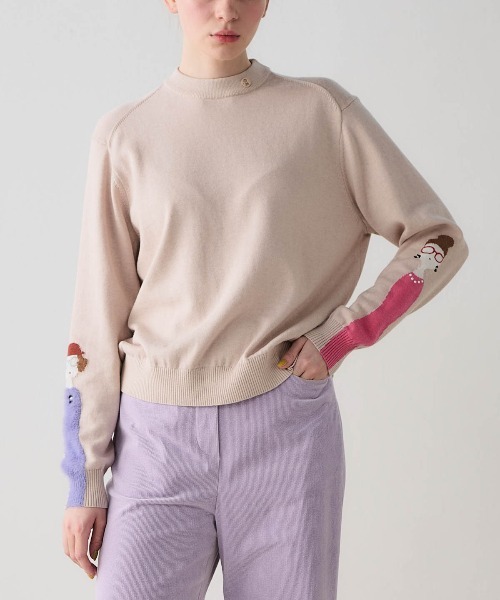 STUDIO PICONE(スタジオピッコーネ)の「コットン混袖デザインニット(ニット/セーター・レディース・ピンク/ベージュ/ブラック/ライトグレー・M/L)」の17枚目の写真