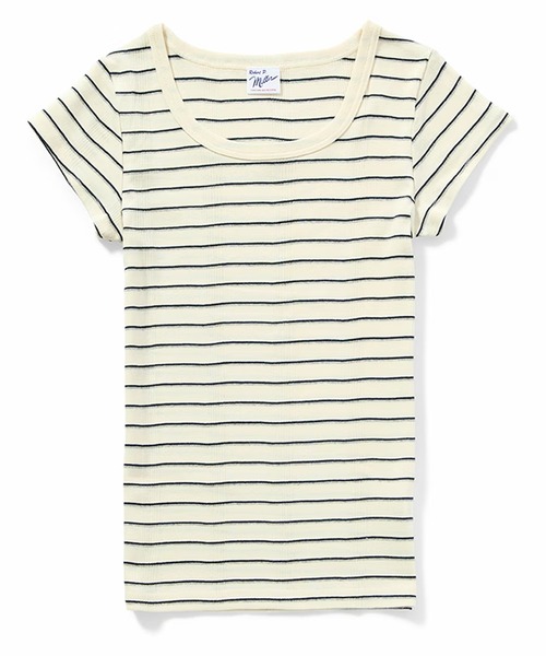 MILLER(ミラー)の「R.P.miller/ミラー パネルリブ半袖Tシャツ ラウンドネック 2026年 夏 夏服(Tシャツ/カットソー・レディース・グレー/ブラック/チャコールグレー/ホワイト/グレー系/ホワイト系/ホワイト系1/ブラック系/ピンク/オレンジ/イエロー・FREE)」の3枚目の写真