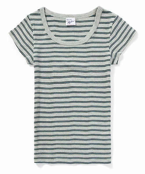 MILLER(ミラー)の「R.P.miller/ミラー パネルリブ半袖Tシャツ ラウンドネック 2026年 夏 夏服(Tシャツ/カットソー・レディース・グレー/ブラック/チャコールグレー/ホワイト/グレー系/ホワイト系/ホワイト系1/ブラック系/ピンク/オレンジ/イエロー・FREE)」の8枚目の写真
