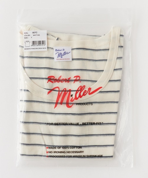 MILLER(ミラー)の「R.P.miller/ミラー パネルリブ半袖Tシャツ ラウンドネック 2026年 夏 夏服(Tシャツ/カットソー・レディース・グレー/ブラック/チャコールグレー/ホワイト/グレー系/ホワイト系/ホワイト系1/ブラック系/ピンク/オレンジ/イエロー・FREE)」の13枚目の写真