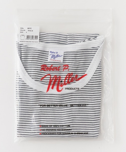 MILLER(ミラー)の「R.P.miller/ミラー パネルリブ半袖Tシャツ ラウンドネック 2026年 夏 夏服(Tシャツ/カットソー・レディース・グレー/ブラック/チャコールグレー/ホワイト/グレー系/ホワイト系/ホワイト系1/ブラック系/ピンク/オレンジ/イエロー・FREE)」の14枚目の写真