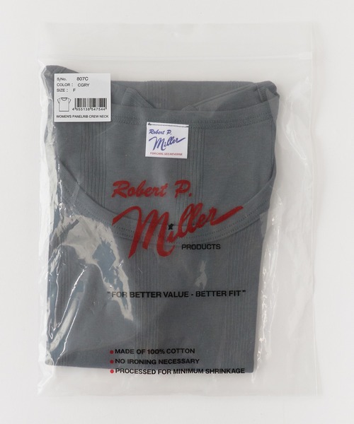 MILLER(ミラー)の「R.P.miller/ミラー パネルリブ半袖Tシャツ ラウンドネック 2026年 夏 夏服(Tシャツ/カットソー・レディース・グレー/ブラック/チャコールグレー/ホワイト/グレー系/ホワイト系/ホワイト系1/ブラック系/ピンク/オレンジ/イエロー・FREE)」の17枚目の写真
