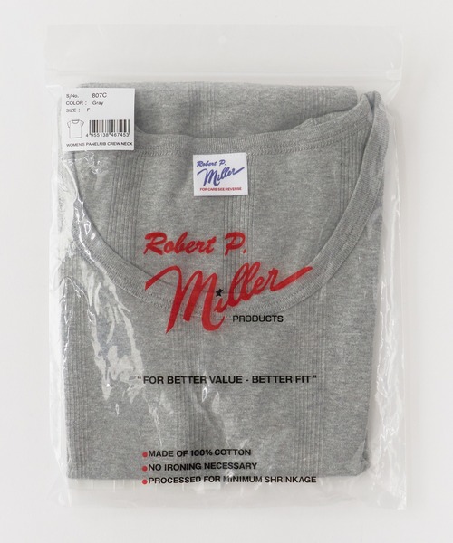 MILLER(ミラー)の「R.P.miller/ミラー パネルリブ半袖Tシャツ ラウンドネック 2026年 夏 夏服(Tシャツ/カットソー・レディース・グレー/ブラック/チャコールグレー/ホワイト/グレー系/ホワイト系/ホワイト系1/ブラック系/ピンク/オレンジ/イエロー・FREE)」の18枚目の写真