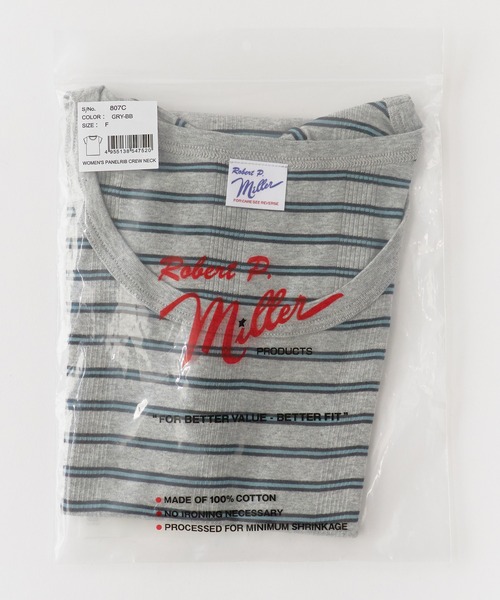 MILLER(ミラー)の「R.P.miller/ミラー パネルリブ半袖Tシャツ ラウンドネック 2026年 夏 夏服(Tシャツ/カットソー・レディース・グレー/ブラック/チャコールグレー/ホワイト/グレー系/ホワイト系/ホワイト系1/ブラック系/ピンク/オレンジ/イエロー・FREE)」の19枚目の写真