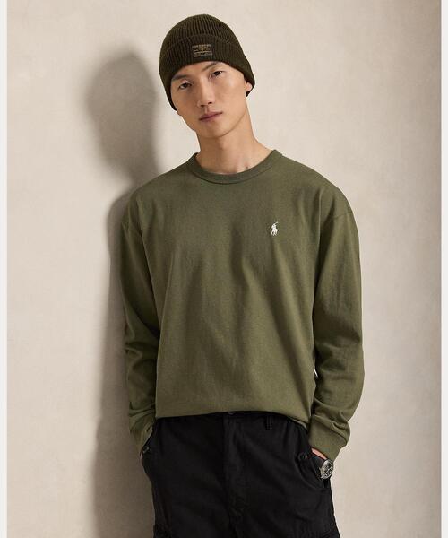POLO RALPH LAUREN(ポロ ラルフ ローレン)の「リラックス フィット ジャージー ロングスリーブ Tシャツ(Tシャツ/カットソー・メンズ・グリーン・XS/XL/S/M/L)」の1枚目の写真