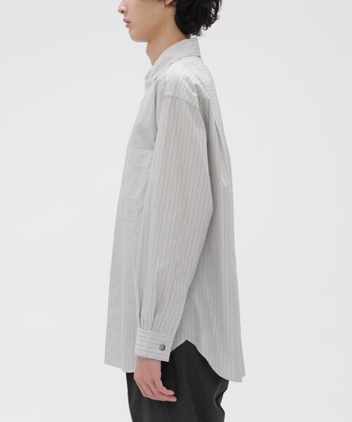 MARGARET HOWELL(マーガレットハウエル)の「COTTON SILK STRIPE(シャツ/ブラウス・メンズ・グレー・LARGE/MEDIUM/SMALL)」の5枚目の写真