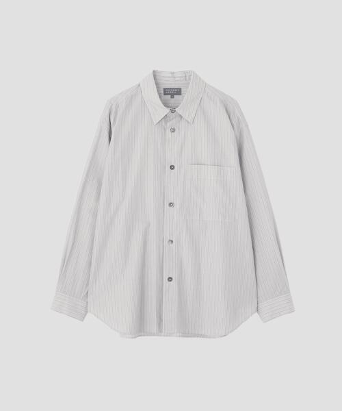 MARGARET HOWELL(マーガレットハウエル)の「COTTON SILK STRIPE(シャツ/ブラウス・メンズ・グレー・LARGE/MEDIUM/SMALL)」の6枚目の写真