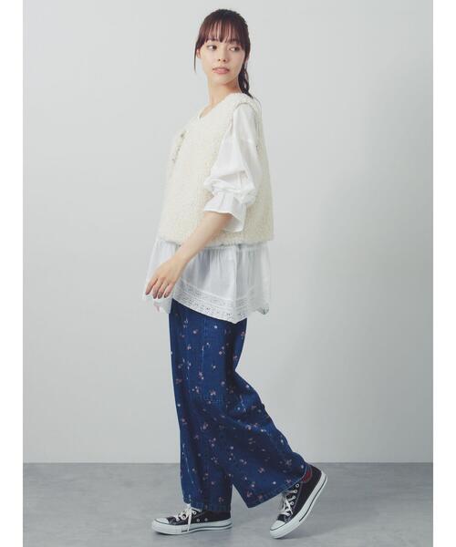 Samansa Mos2(サマンサ モスモス)の「デニムワイドバレルパンツ〈WEB限定SS・XLサイズ〉(デニムパンツ・レディース・キャメル/ピンク/ネイビー/ブルー・S/M/L/XL/SS)」の7枚目の写真