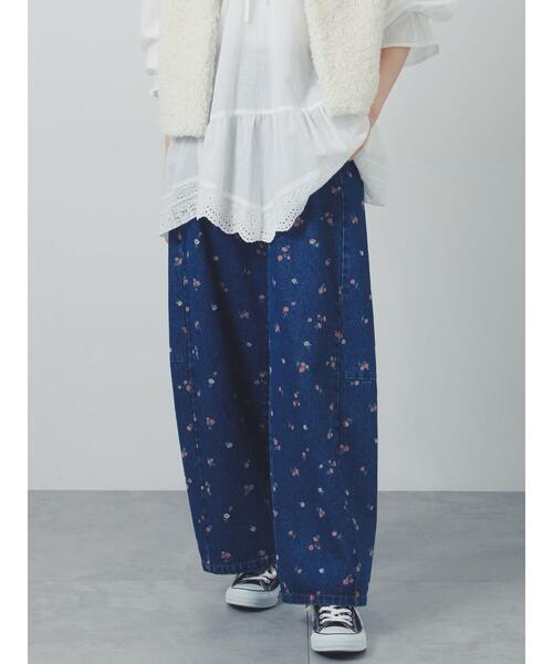 Samansa Mos2(サマンサ モスモス)の「デニムワイドバレルパンツ〈WEB限定SS・XLサイズ〉(デニムパンツ・レディース・キャメル/ピンク/ネイビー/ブルー・S/M/L/XL/SS)」の1枚目の写真