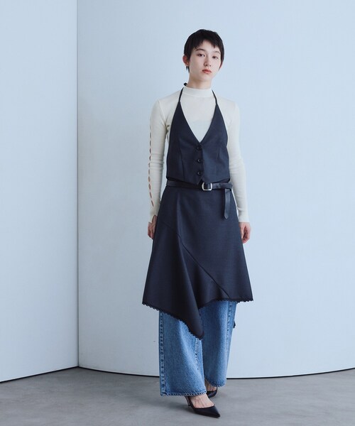 CODE A(コードエー)の「cut-out sleeve knit top(ニット/セーター・レディース・ライトグリーン/オフホワイト/グレー・00)」の14枚目の写真
