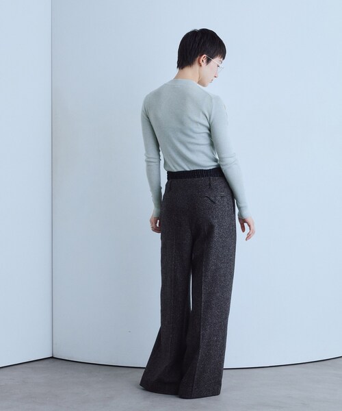 CODE A(コードエー)の「cut-out sleeve knit top(ニット/セーター・レディース・ライトグリーン/オフホワイト/グレー・00)」の19枚目の写真
