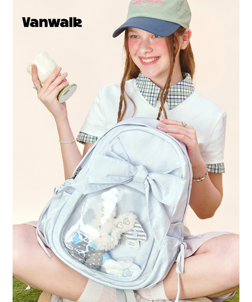 VANWALK（バンウォーク）の「Peekaboo Ribbon Backpack [Gray]（バックパック/リュック・レディース・ライトグレー・FREE）」の3枚目の写真