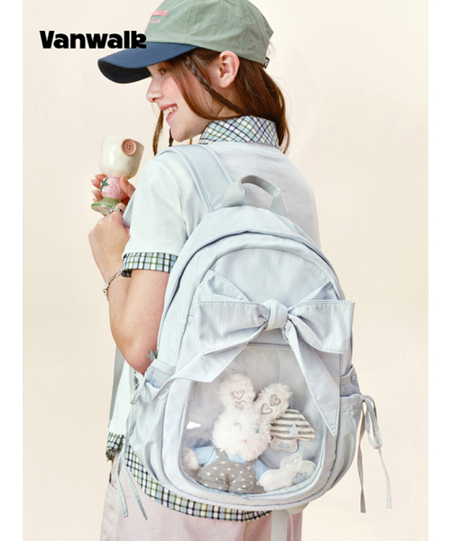 VANWALK（バンウォーク）の「Peekaboo Ribbon Backpack [Gray]（バックパック/リュック・レディース・ライトグレー・FREE）」の4枚目の写真