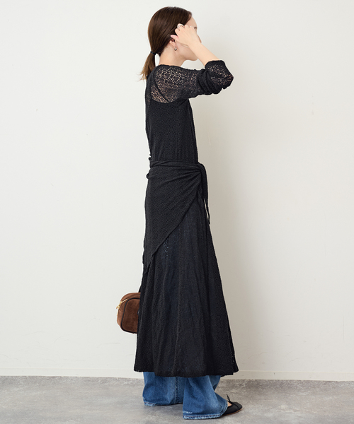 SLOBE IENA（スローブイエナ）の「《スカーフ付き》カットレースフレアワンピース（ワンピース・レディース・アイボリー/ブラック・FREE）」の5枚目の写真